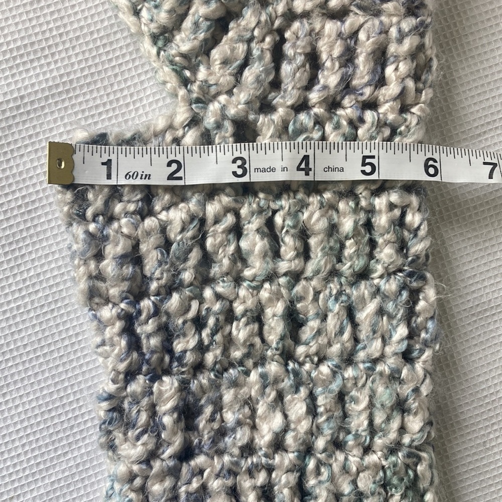 Handmade Crochet Cropped Top Hollow Out Long Sleeve Knit Sweater Cover Ups Sz S - Picture 8 of 9